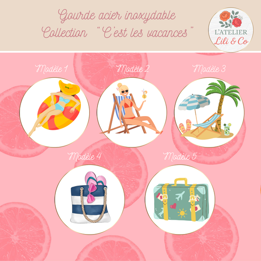 Gourde "C'est les vacances"