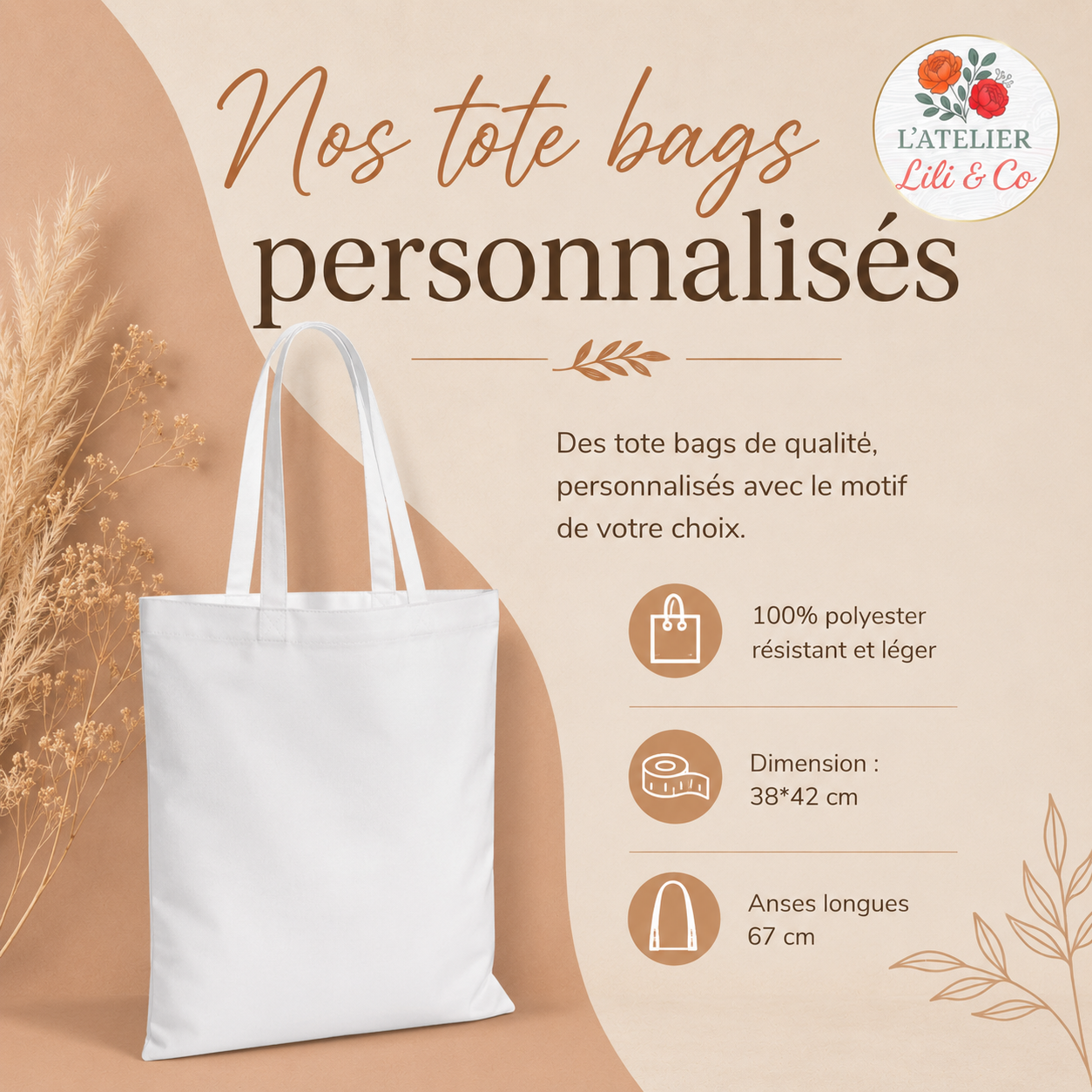 Tote bag collection "Pattes et pétales"