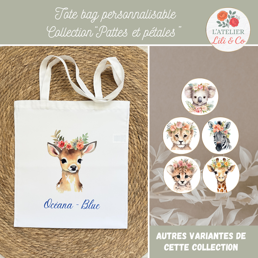 Tote bag collection "Pattes et pétales"