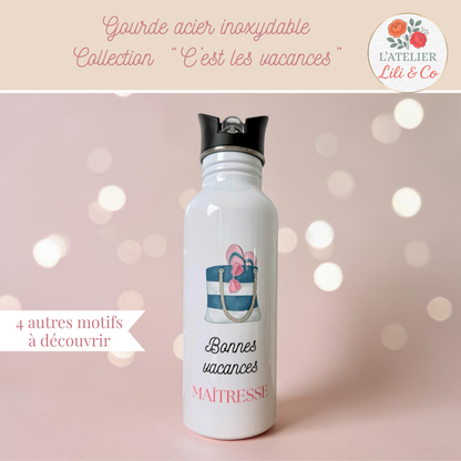 Gourde "C'est les vacances"