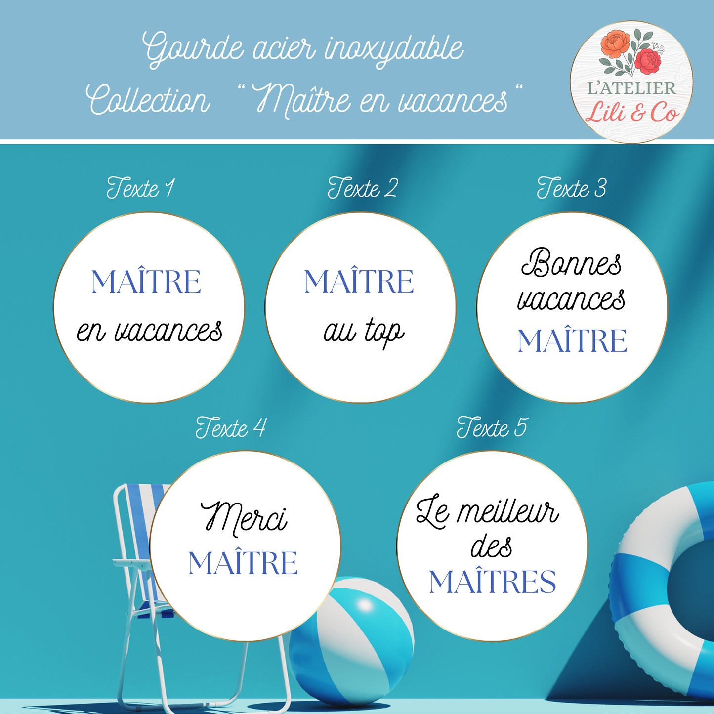 Gourde collection "Maître en vacances"