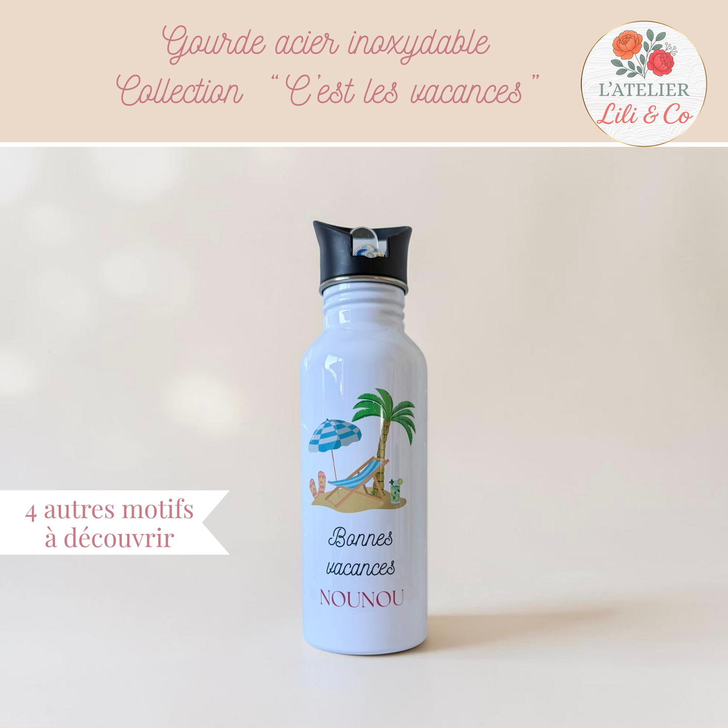 Gourde "C'est les vacances"