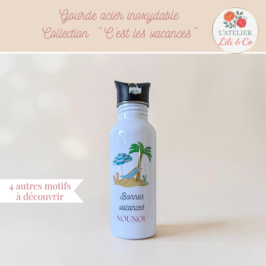 Gourde "C'est les vacances"