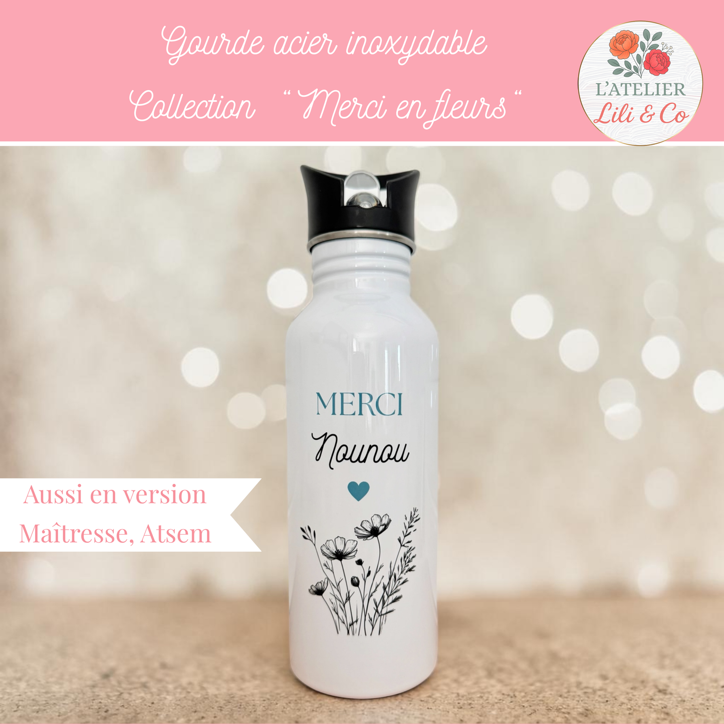 Gourde collection "Merci en fleurs"