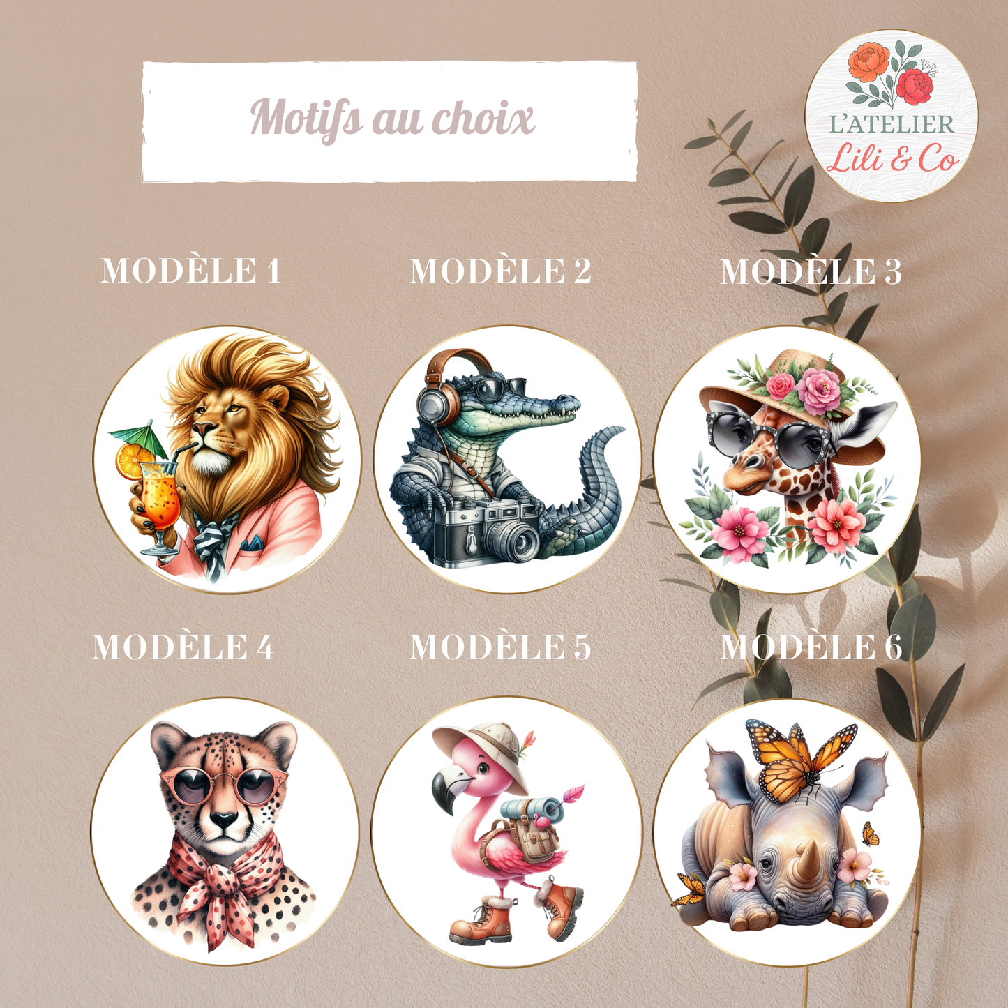 Gourde personnalisée, collection "Les stars de la jungle"