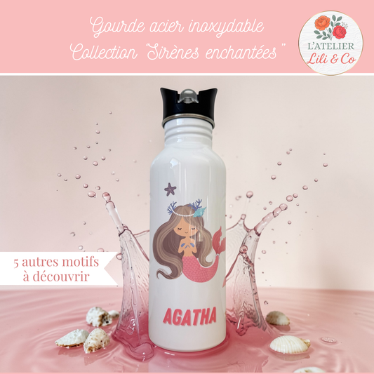 Gourde personnalisée, collection "Sirènes enchantées"