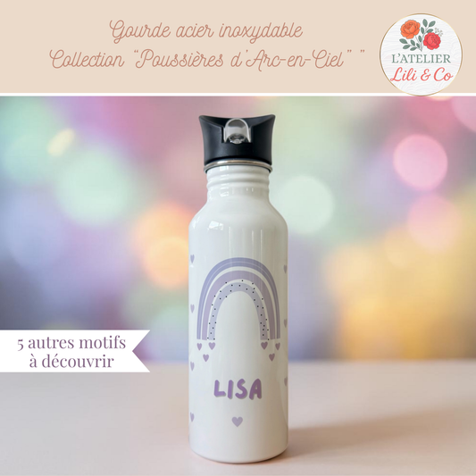 Gourde personnalisée, collection "Poussières d'Arc-en-ciel"