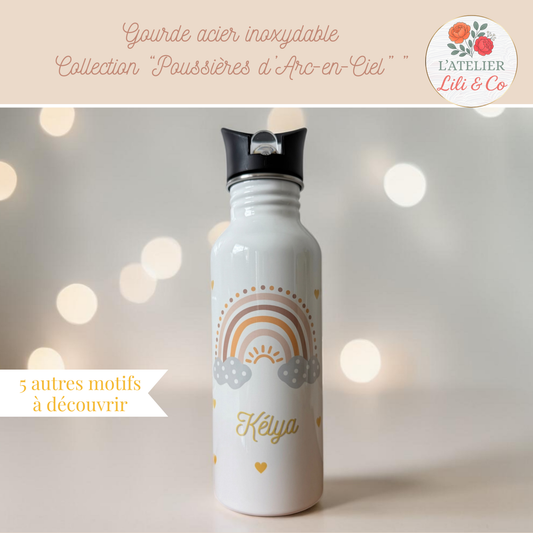 Gourde personnalisée, collection "Poussières d'Arc-en-ciel"