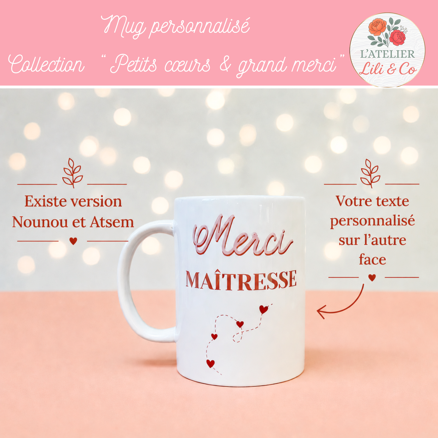 Mug collection "Petits coeurs & grand merci"