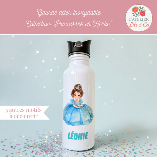Gourde personnalisée, collection "Princesses en herbe"