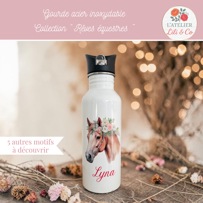 Gourde personnalisée, collection "Rêves équestres"