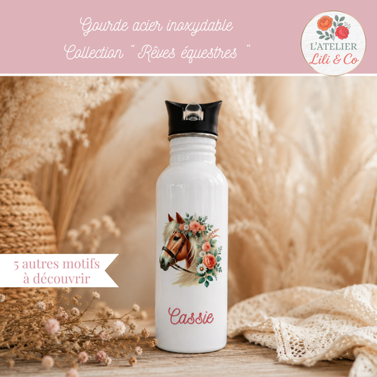 Gourde personnalisée, collection "Rêves équestres"