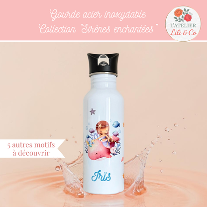 Gourde personnalisée, collection "Sirènes enchantées"