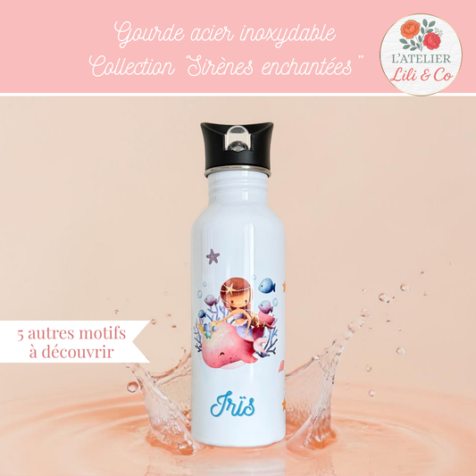 Gourde personnalisée, collection "Sirènes enchantées"