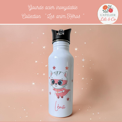 Gourde personnalisée, collection "Les anim'Héros"