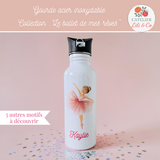 Gourde personnalisée, collection "Le ballet de mes rêves"