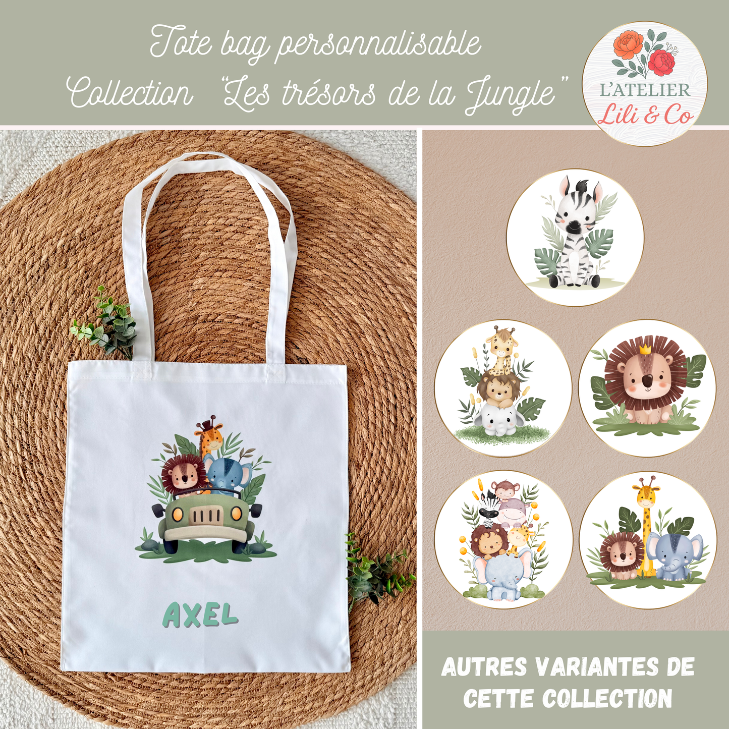 Tote bag collection "Les trésors de la Jungle"