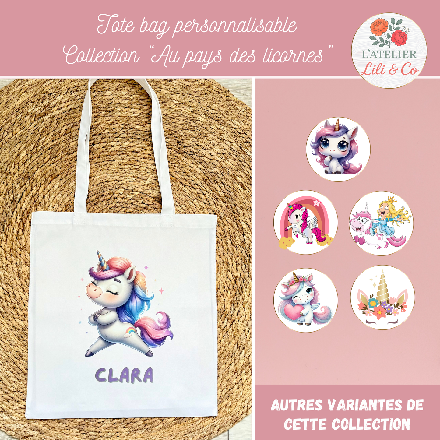 Tote bag collection "Au pays des Licornes"